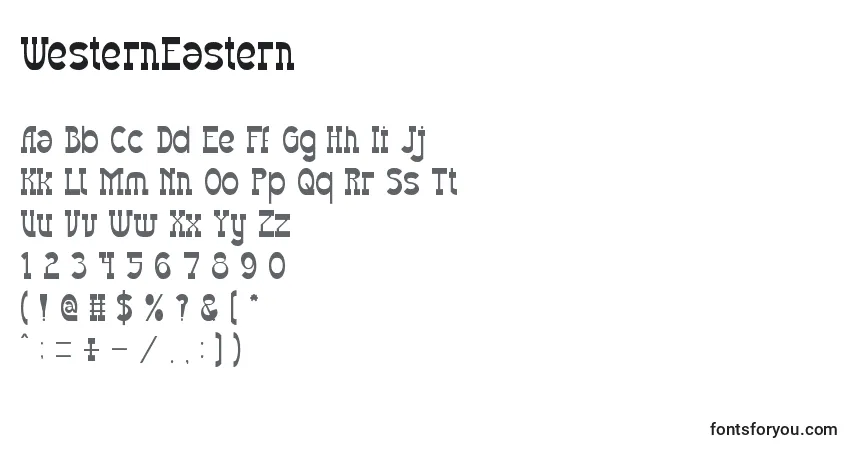 Czcionka WesternEastern – alfabet, cyfry, specjalne znaki