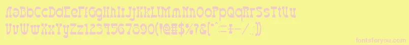 WesternEastern-Schriftart – Rosa Schriften auf gelbem Hintergrund