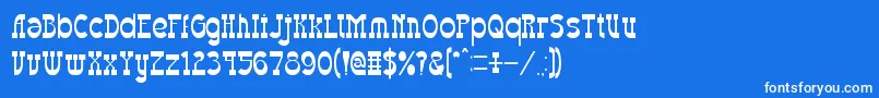 Weitere Informationen zur WesternEastern-Schriftart WesternEastern-Schriftart – Weiße Schriften auf blauem Hintergrund