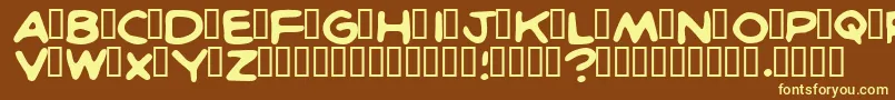 Britcn-fontti – keltaiset fontit ruskealla taustalla