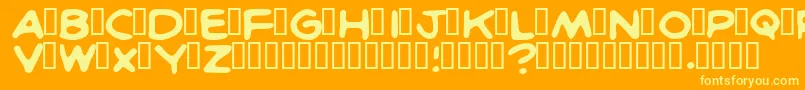 Saiba mais sobre a fonte Britcn Fonte Britcn – fontes amarelas em um fundo laranja
