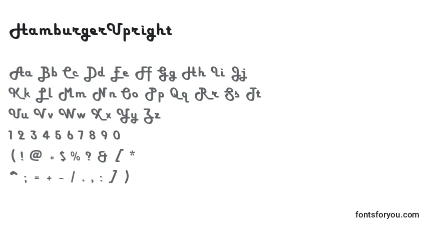 Czcionka HamburgerUpright – alfabet, cyfry, specjalne znaki