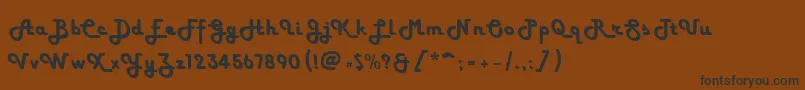 Fonte HamburgerUpright – fontes pretas em um fundo marrom