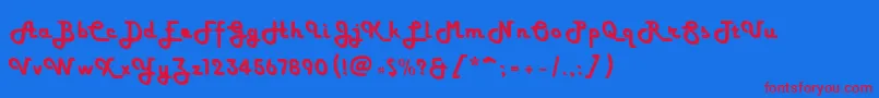 HamburgerUpright Font – Red Fonts on Blue Background