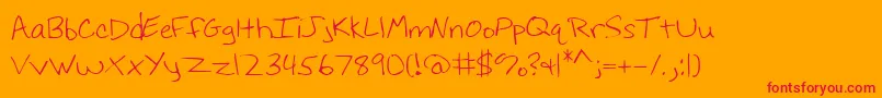 Hoffmanhand Font – Red Fonts on Orange Background