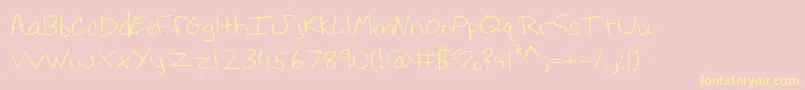 Hoffmanhand-Schriftart – Gelbe Schriften auf rosa Hintergrund