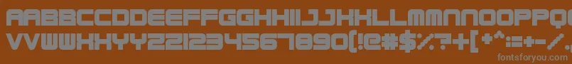 Robotica-Schriftart – Graue Schriften auf braunem Hintergrund