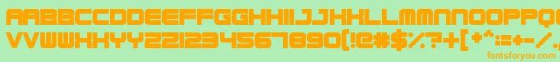 Шрифт Robotica – оранжевые шрифты на зелёном фоне