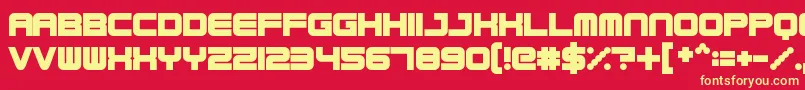 Robotica Font – Yellow Fonts on Red Background