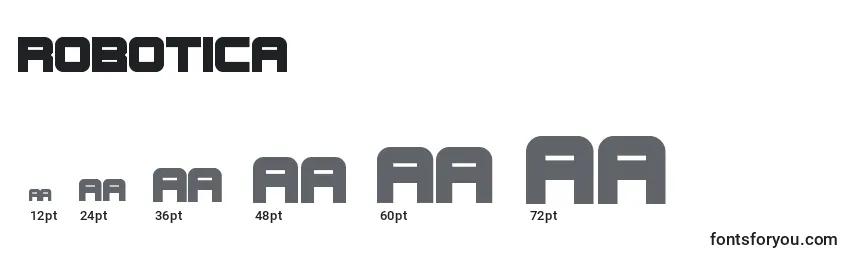Размеры шрифта Robotica (110735)