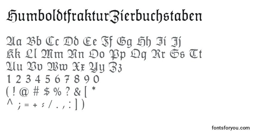 A fonte HumboldtfrakturZierbuchstaben – alfabeto, números, caracteres especiais