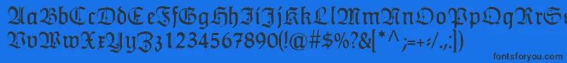 HumboldtfrakturZierbuchstaben Font – Black Fonts on Blue Background