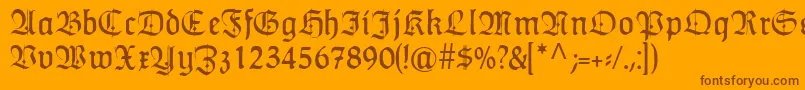 HumboldtfrakturZierbuchstaben Font – Brown Fonts on Orange Background