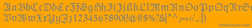 HumboldtfrakturZierbuchstaben Font – Gray Fonts on Orange Background