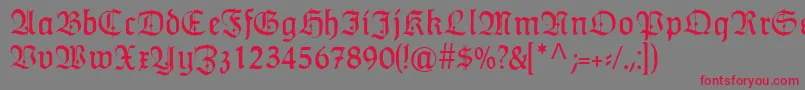 HumboldtfrakturZierbuchstaben Font – Red Fonts on Gray Background