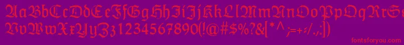 HumboldtfrakturZierbuchstaben Font – Red Fonts on Purple Background