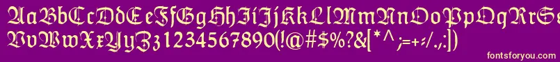 HumboldtfrakturZierbuchstaben Font – Yellow Fonts on Purple Background