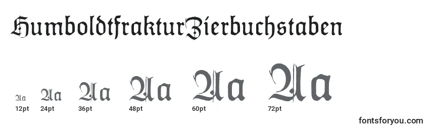 Tamaños de fuente HumboldtfrakturZierbuchstaben