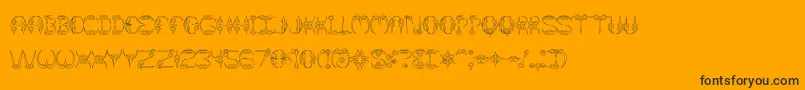 Claw2-Schriftart – Schwarze Schriften auf orangefarbenem Hintergrund