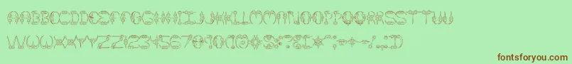 Claw2 Font – Brown Fonts on Green Background