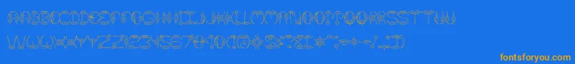 Claw2-Schriftart – Orangefarbene Schriften auf blauem Hintergrund