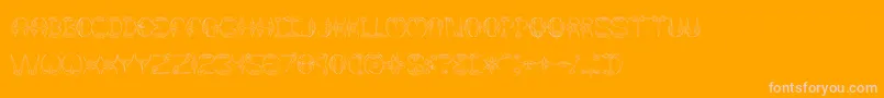 Claw2-Schriftart – Rosa Schriften auf orangefarbenem Hintergrund