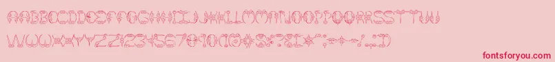 Fonte Claw2 – fontes vermelhas em um fundo rosa
