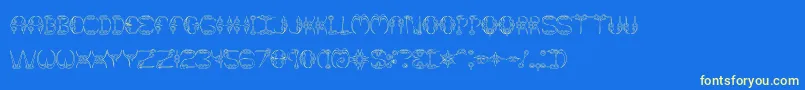 Claw2-Schriftart – Gelbe Schriften auf blauem Hintergrund