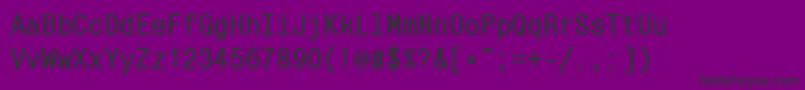MonocondensedcBold-fontti – mustat fontit violetilla taustalla