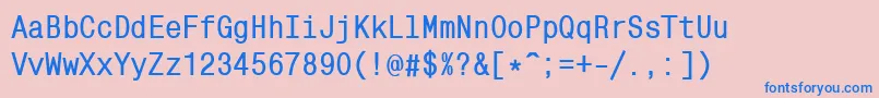 フォントMonocondensedcBold – ピンクの背景に青い文字