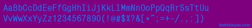 フォントMonocondensedcBold – 紫色の背景に青い文字