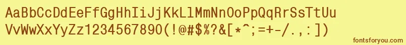 Шрифт MonocondensedcBold – коричневые шрифты на жёлтом фоне