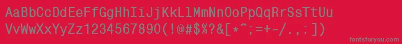 MonocondensedcBold Font – Gray Fonts on Red Background