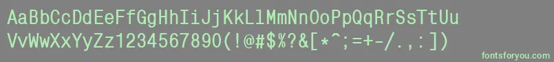 MonocondensedcBold-fontti – vihreät fontit harmaalla taustalla