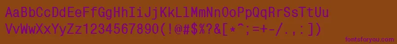 MonocondensedcBold Font – Purple Fonts on Brown Background