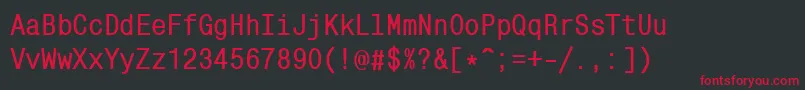 MonocondensedcBold Font – Red Fonts on Black Background