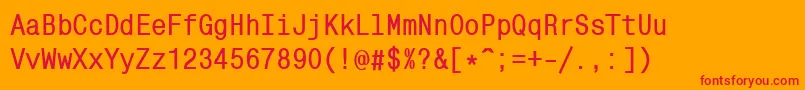 MonocondensedcBold Font – Red Fonts on Orange Background