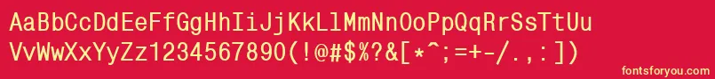 MonocondensedcBold Font – Yellow Fonts on Red Background