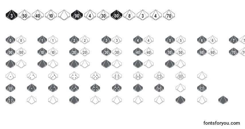 Czcionka DpolyTenSider – alfabet, cyfry, specjalne znaki
