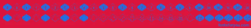 DpolyTenSider Font – Blue Fonts on Red Background