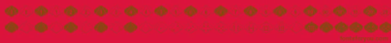 Czcionka DpolyTenSider – brązowe czcionki na czerwonym tle