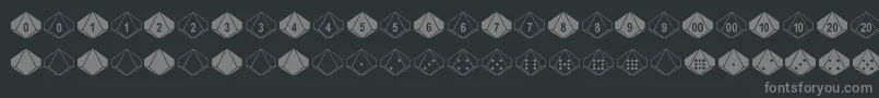 DpolyTenSider-fontti – harmaat kirjasimet mustalla taustalla