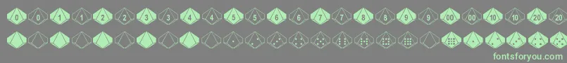 DpolyTenSider Font – Green Fonts on Gray Background
