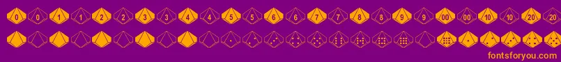 フォントDpolyTenSider – 紫色の背景にオレンジのフォント