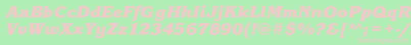 Шрифт KorinnablackcBolditalic – розовые шрифты на зелёном фоне