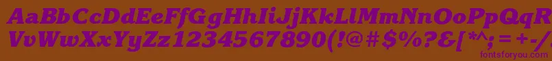 KorinnablackcBolditalic Font – Purple Fonts on Brown Background