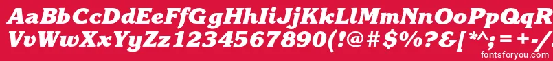 フォントKorinnablackcBolditalic – 赤い背景に白い文字