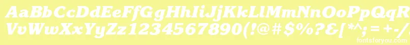 KorinnablackcBolditalic Font – White Fonts on Yellow Background