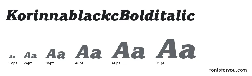 Размеры шрифта KorinnablackcBolditalic