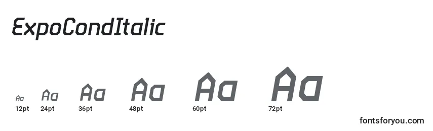 Размеры шрифта ExpoCondItalic